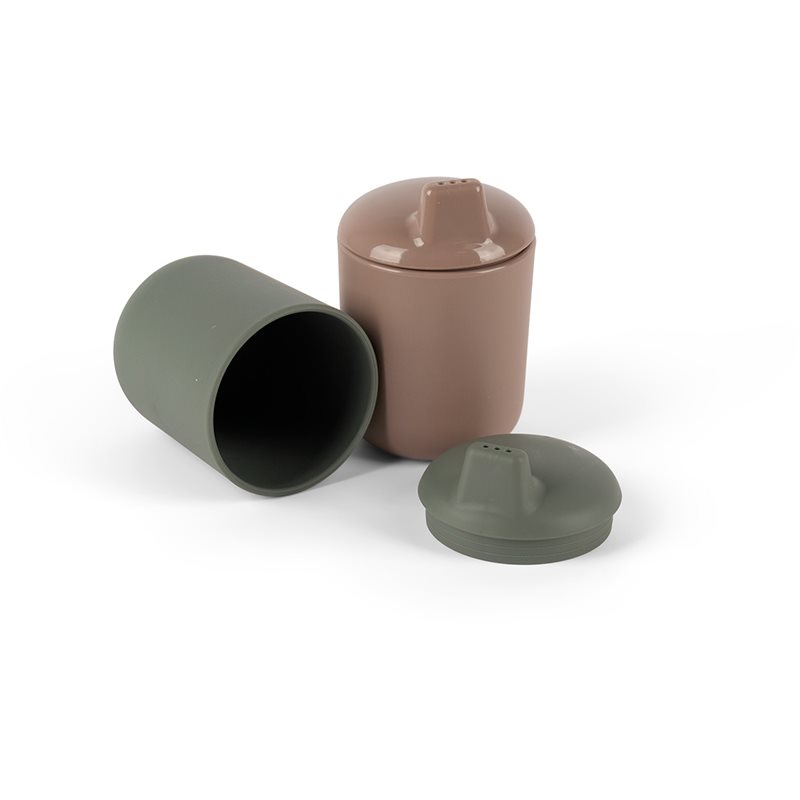 Dantoy Tiny Bio Sippy Cups ceasca Olive/Mocca 0m+ 2 buc