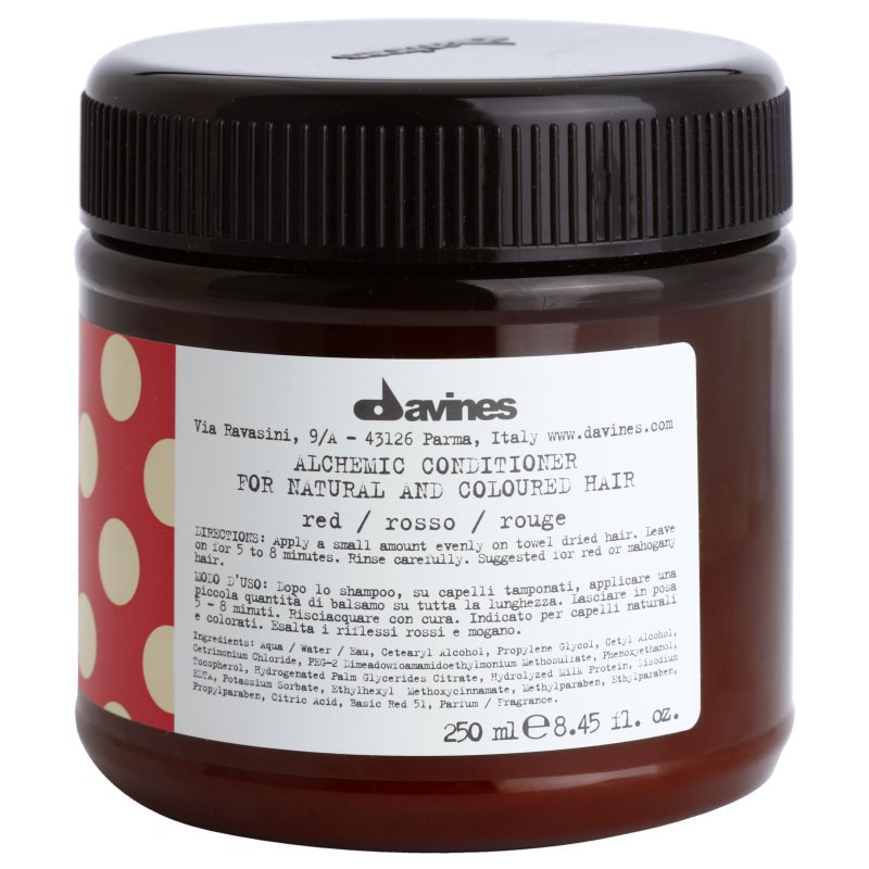 Davines Alchemic Conditioner Red balsam hidratant pentru a evidentia culoarea parului 250 ml Davines Alchemic Conditioner Red balsam hidratant pentru a evidentia culoarea parului 250 ml