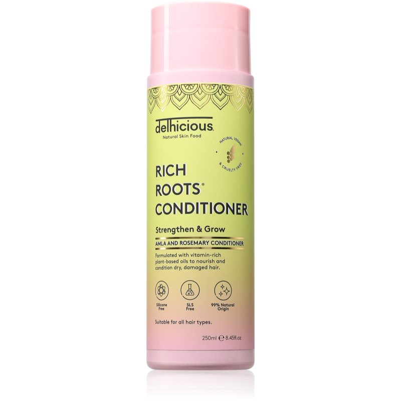 delhicious RICH ROOTS Repair & Shine Conditioner balsam pentru regenerare pentru un par stralucitor si catifelat 250 ml