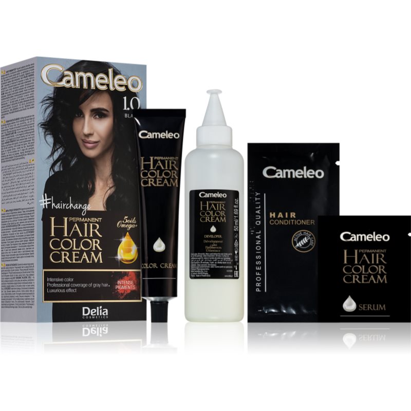 Delia Cosmetics Cameleo Omega Culoare permanenta pentru par culoare 1.0 Black