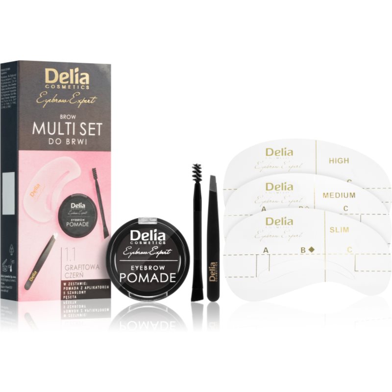 Delia Cosmetics Eyebrow Expert Zest set pentru aranjarea sprâncenelor culoare 1.1 Graphite Black 1 buc