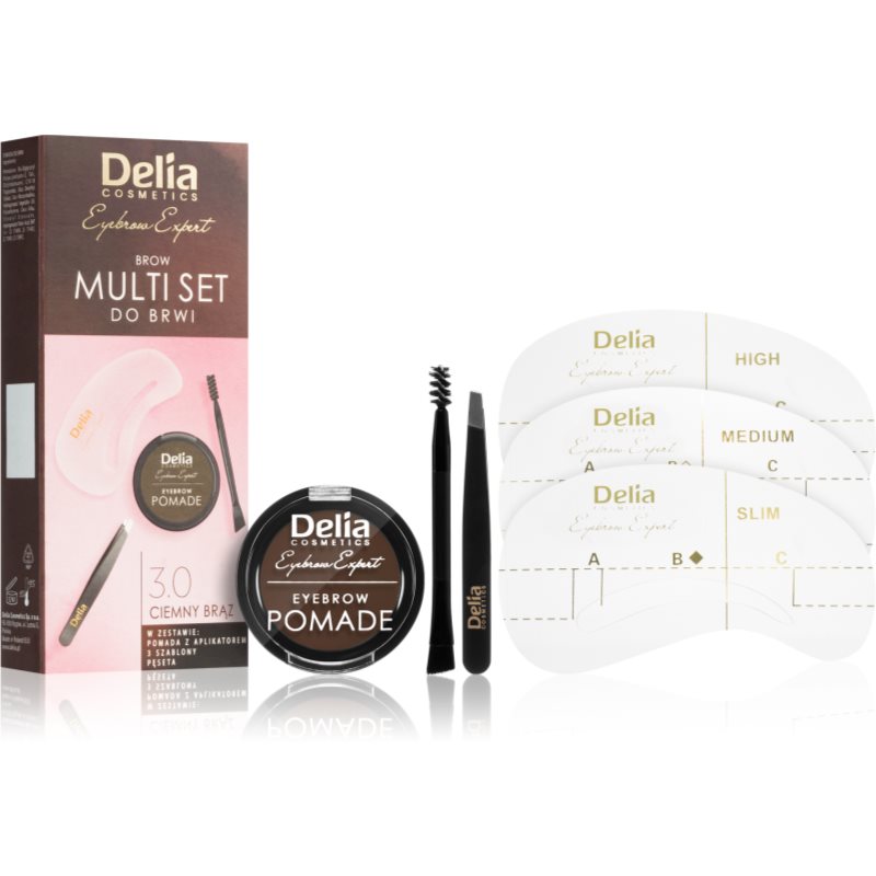 Delia Cosmetics Eyebrow Expert Zest set pentru aranjarea sprâncenelor culoare 3.0 Dark Brown 1 buc