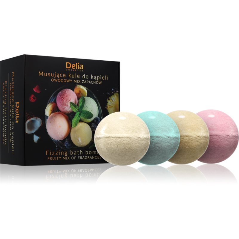 Delia Cosmetics Fizzing Bath Bombs Fruity Mix set cadou pentru baie 4x100 g