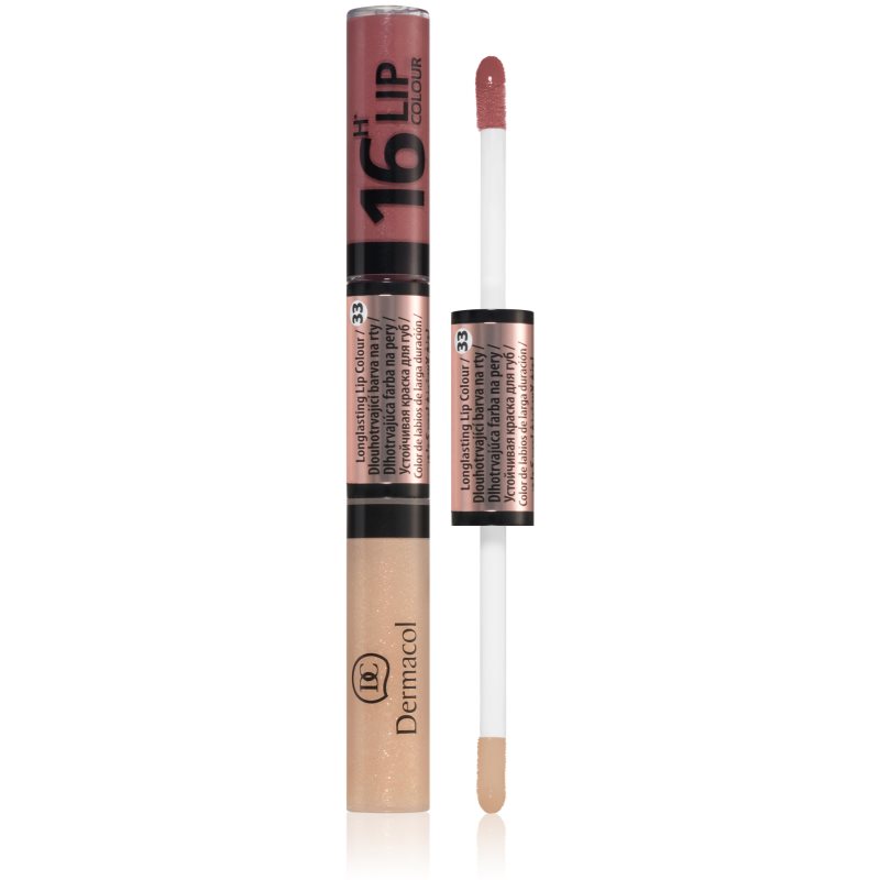 Dermacol 16H Lip Colour ruj si luciu de buze cu persistenta indelungata 2 in 1 culoare 33 4.8 g