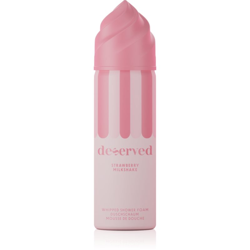 DESERVED Whipped Shower Foam Strawberry Milkshake spumă pentru duș pentru corp 100 ml