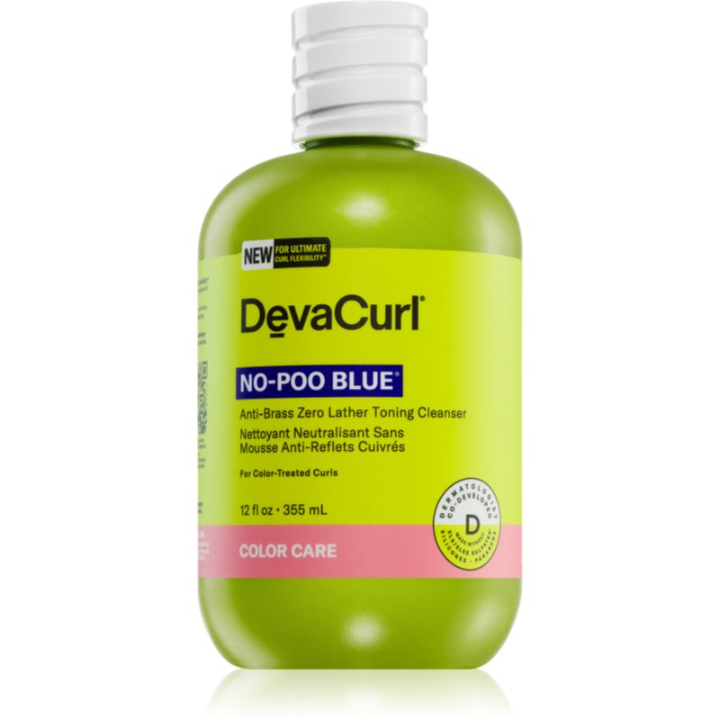 DevaCurl No-Poo Blue® șampon hidratant pentru păr creț și ondulat neutralizarea subtonurilor de alamă 355 ml