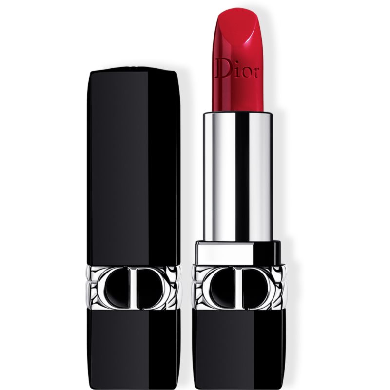 DIOR Rouge Dior ruj cu persistenta indelungata reincarcabil culoare 743 Rouge Zinnia Satin 3,5 g