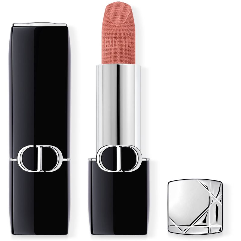 DIOR Rouge Dior ruj cu persistenta indelungata reincarcabil culoare 100 Nude Look Velvet 3,5 g