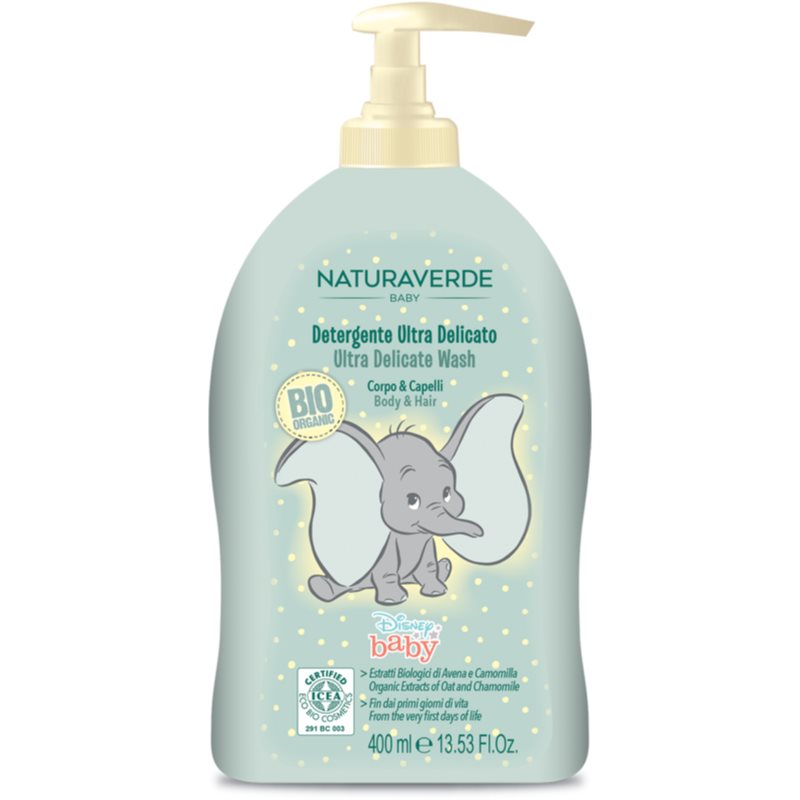 Disney Naturaverde Baby Ultra Delicate Wash 2 in 1 gel de dus si sampon pentru nou-nascuti si copii 400 ml