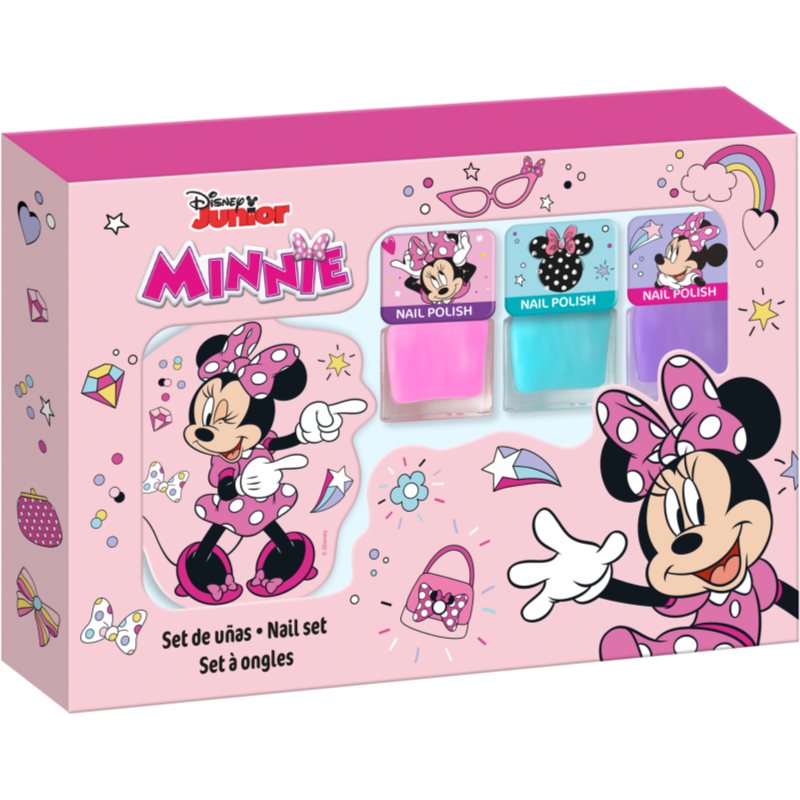 Disney Minnie Nail Set set de lacuri de unghii pentru copii 3y+ Pink, Blue, Purple 3x4.5 ml