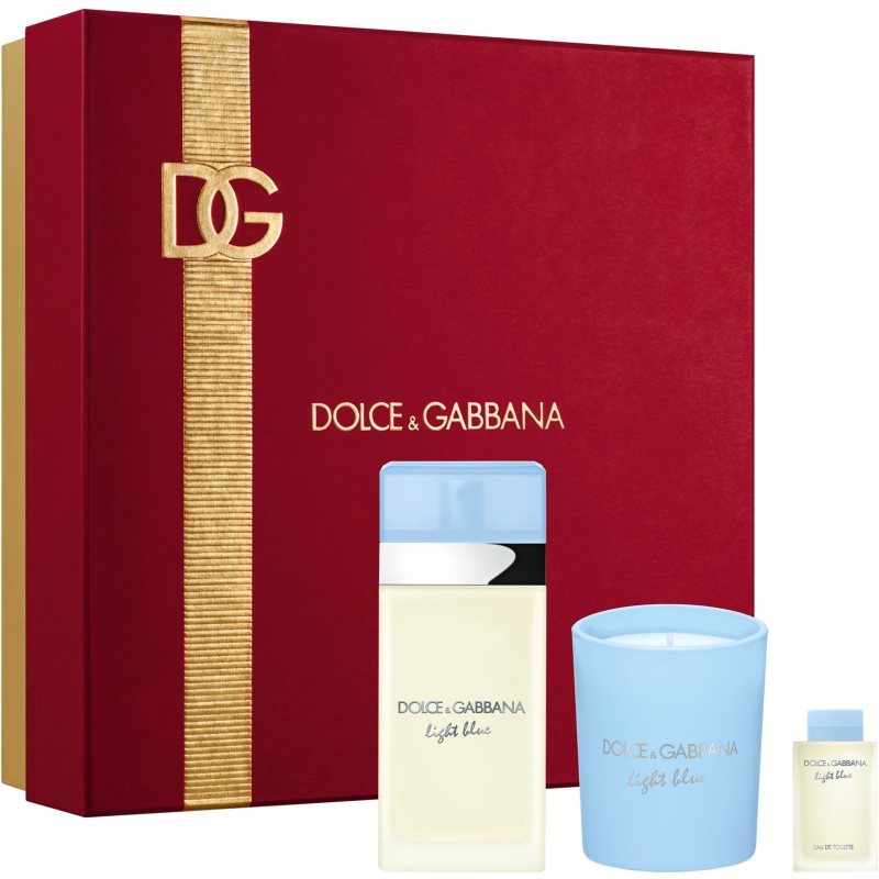 Dolce&Gabbana Light Blue EDT Trio Gift Set With Candle set cadou pentru femei