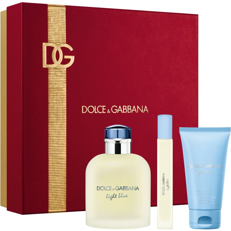 Dolce&Gabbana Light Blue Pour Homme EDT Trio Gift Set set cadou pentru bărbați