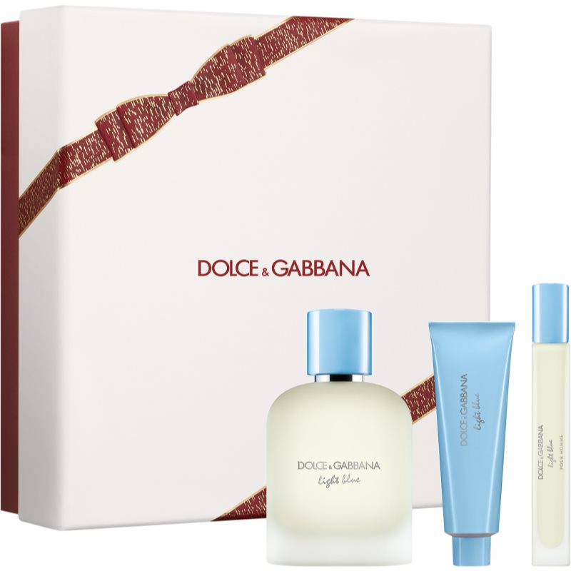 Dolce&Gabbana Light Blue Pour Homme EDT Trio Gift Set set cadou pentru bărbați