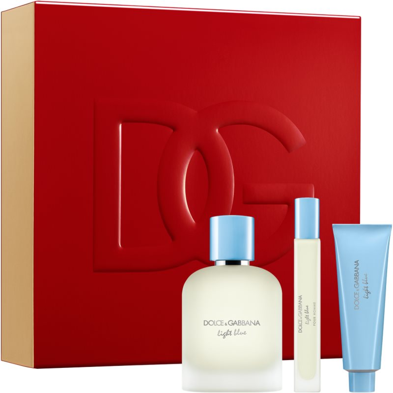 Dolce&Gabbana Light Blue Pour Homme EDT Trio Gift Set set cadou pentru bărbați