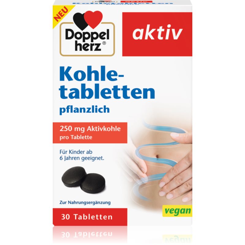 Doppelherz Kohletabletten pflanzlich Tabletten zur Unterstützung der Entgiftung des Körpers 30 TABL