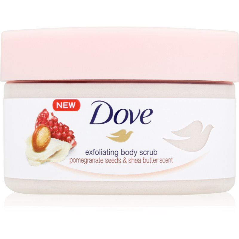 Dove Exfoliating Body Scrub Pomegranate Seeds & Shea Butter exfoliant pentru îngrijirea corpului 225 ml