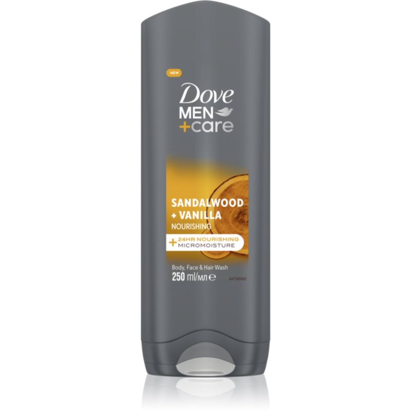 Dove Men+Care Sandalwood&Vanilla gel de duș 3 in 1 pentru bărbați 250 ml