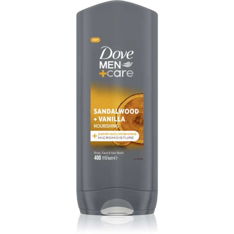 Dove Men+Care Sandalwood&Vanilla gel de duș 3 in 1 pentru bărbați 400 ml