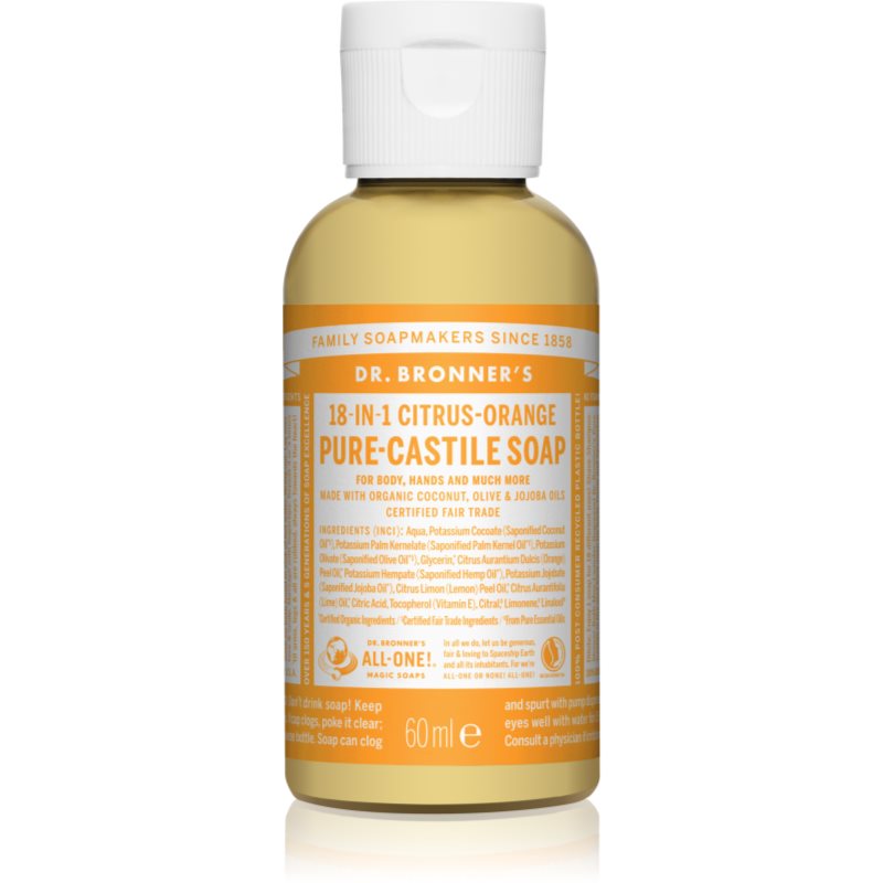 Dr. Bronner’s Citrus & Orange săpun lichid universal 60 ml