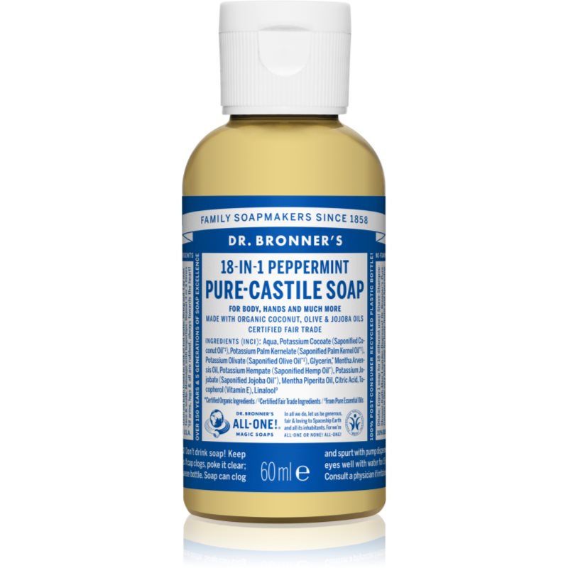 Dr. Bronner’s Peppermint săpun lichid universal 60 ml