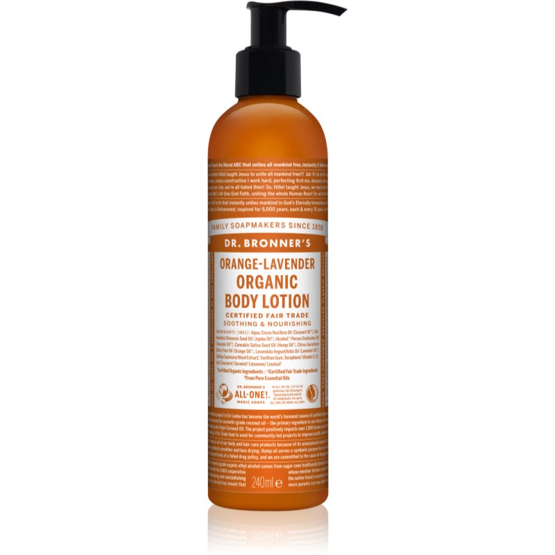 Dr. Bronner’s Orange & Levender lotiune de corp hidratanta 240 ml