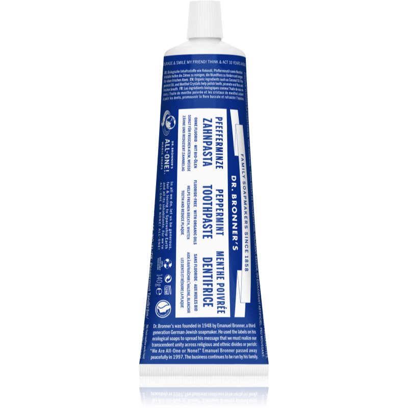 Dr. Bronner’s Peppermint pasta de dinti albitoare fara Fluor 105 ml