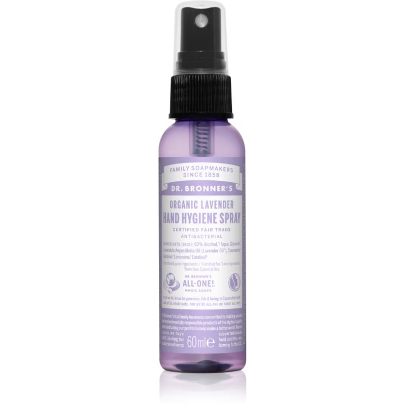 Dr. Bronner’s Lavender bezoplachový čisticí sprej na ruce 60 ml