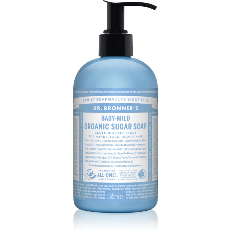 Dr. Bronner’s Baby-Mild săpun lichid pentru corp si par fără parfum 355 ml