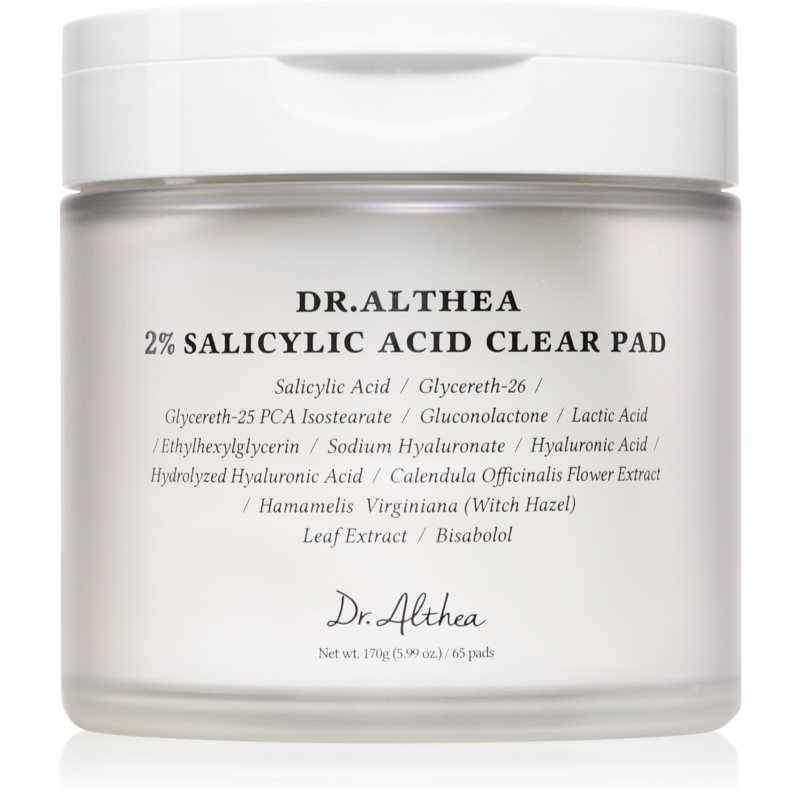 Dr. Althea 2% Salicylic Acid Clear Pad discuri pentru curatare cu acid salicilic 65 buc