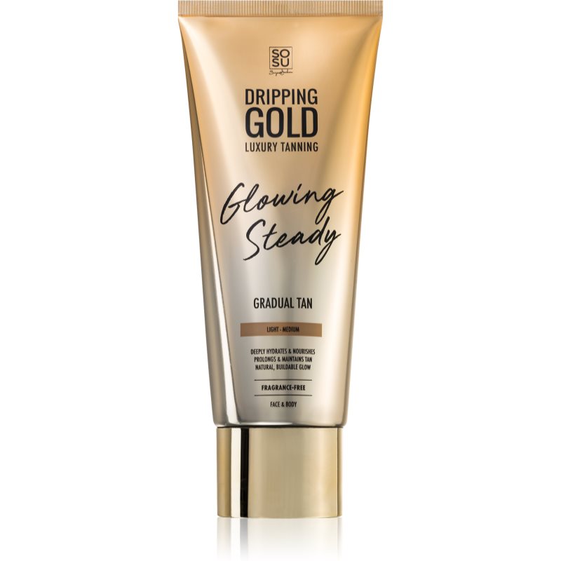 Dripping Gold Glowing Steady crema autobronzanta pentru bronzare treptata Light - Medium 200 ml