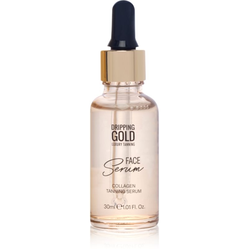 Dripping Gold Luxury Tanning Collagen Face Serum ser autobronzant pentru fata cu colagen 30 ml