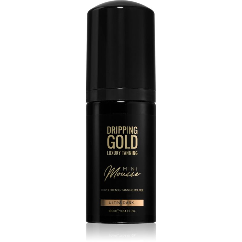 Dripping Gold Luxury Tanning Mini Mousse spumă bronzare pentru față și corp culoare Ultra Dark 90