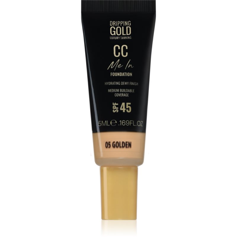 Dripping Gold CC Me In Mini Trial make-up cu textura usoara SPF 45 culoare Golden 05 5 ml
