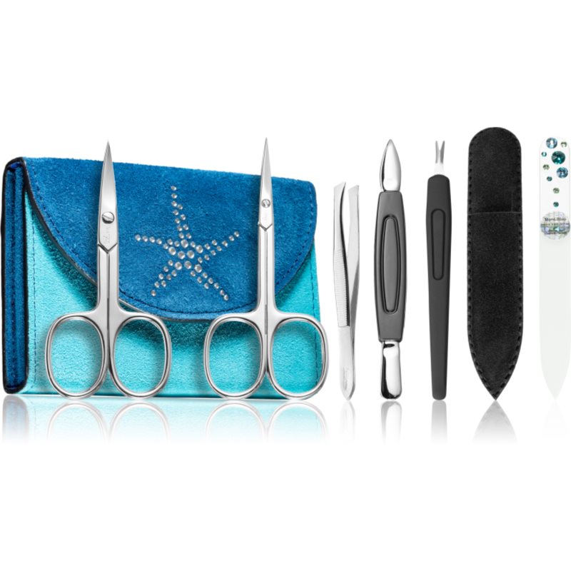 DuKaS Premium Line Solingen 216 Set de manichiură Blue-Turquoise(+ carcasă)