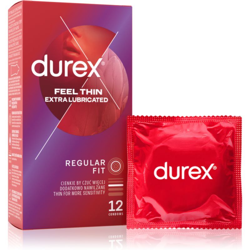 Durex Feel Thin Extra Lubricated prezervative 12 buc