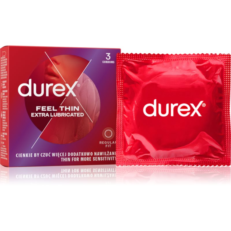 Durex Feel Thin Extra Lubricated prezervative 3 buc Durex Feel Thin Extra Lubricated prezervative 3 buc