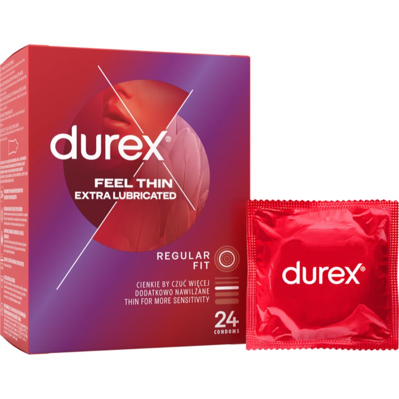 Durex Feel Thin Extra Lubricated prezervative 24 buc