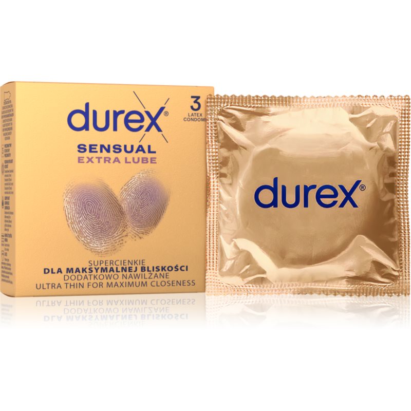 Durex Sensual Extra Lube prezervative 3 buc Durex Sensual Extra Lube prezervative 3 buc