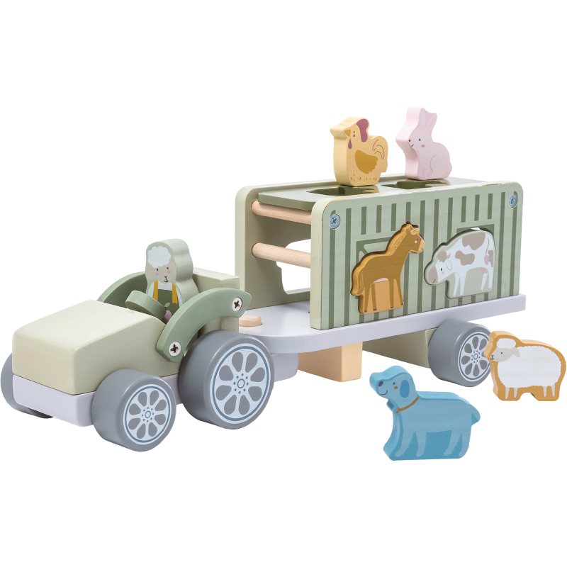 2Kids Toys Wooden Car with Animals set de jucării din lemn 2y+ 10 buc
