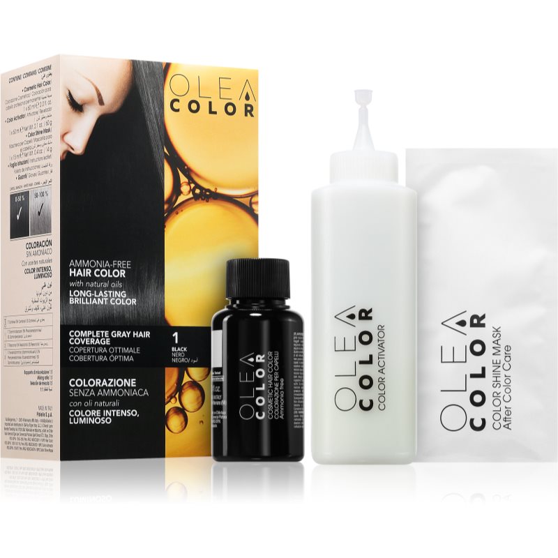 Oleacolor Culoare permanenta pentru par culoare 1 Black 1 buc