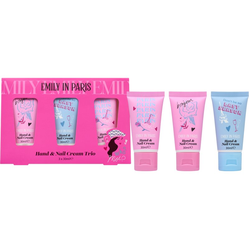 Emily In Paris Hand & Nail Cream Trio set cadou de maini 3x30 ml