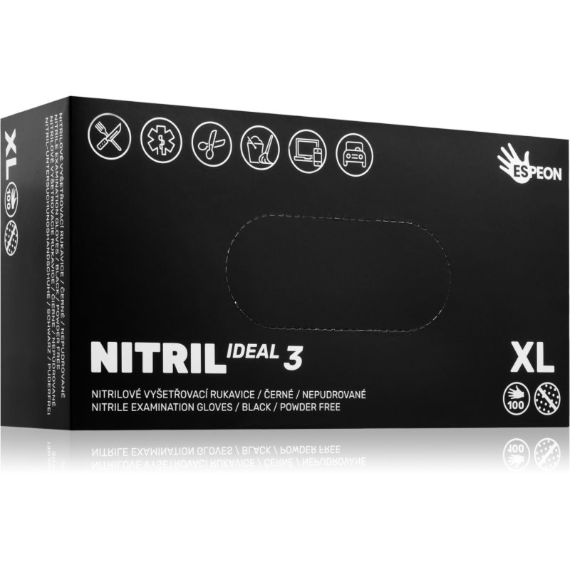 Espeon Nitril Ideal3 Black mănuși din nitril, fără pudră mărime 100 buc