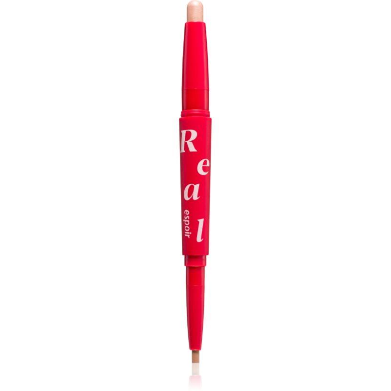 espoir Real Eye Dual Stick creion de ochi lunga durata cu efect de iluminare culoare 02 Peach Beam 0.5 g