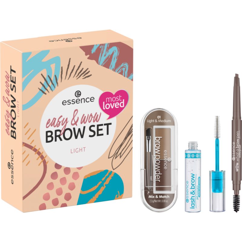 essence easy & WOW set cadou Light(pentru sprâncene) culoare