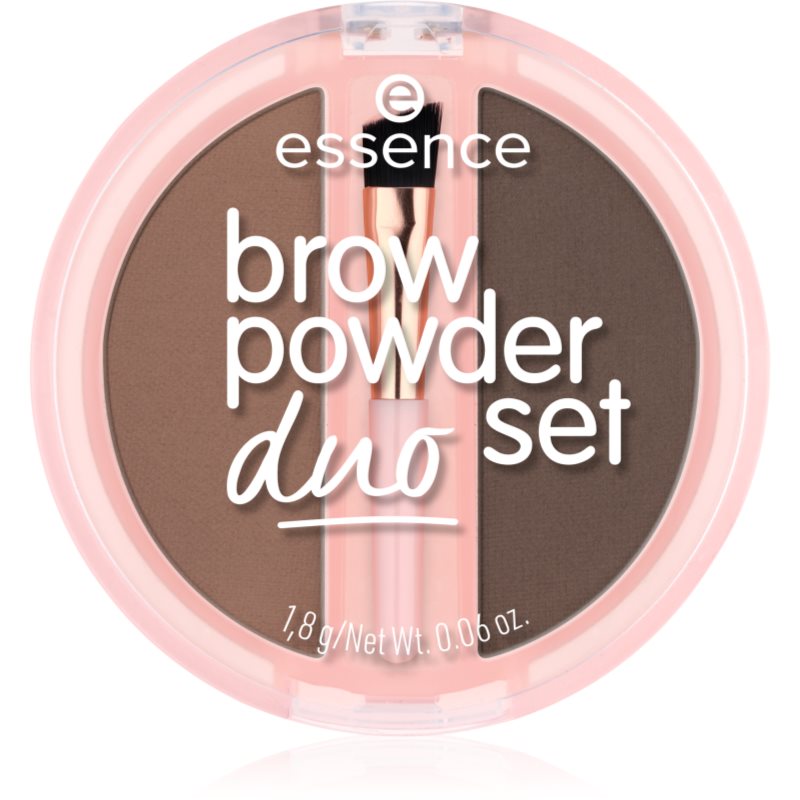 essence Brow Powder Duo set pentru sprancene culoare 02 Medium 1.8 g