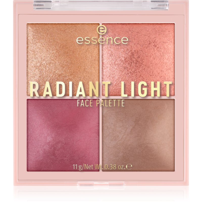 essence Radiant Light paletă cu iluminatoare și farduri de obraz culoare Signature Light 11 g