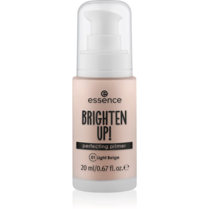 essence BRIGHTEN UP! Perfecting Primer Primer lichid sub machiaj culoare 01 Light Beige 20 ml