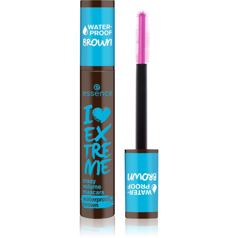 essence I LOVE EXTREME crazy volume mascara rezistent la apă, pentru volum culoare 01 Cozy Brown 12 ml