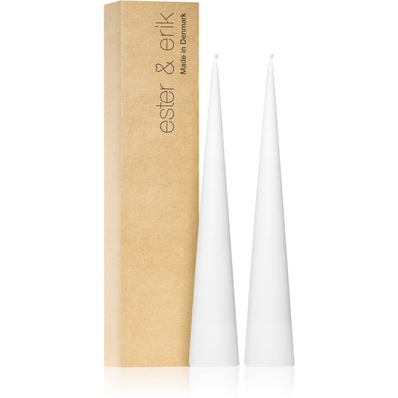 ester & erik cone candles pure white (no. 31) lumanare 2x25 cm