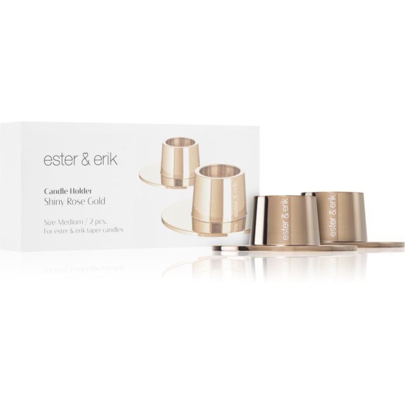 ester & erik accessories shiny rose gold sfeșnic medium 2,2 cm 2 buc